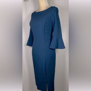 WHBM White House Black Market 3/4 Sleeve Bell Sleeve Sheath Dress